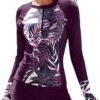 71GScttyOML._AC_SL1500.jpg Women Two Piece Rash Guard Long Sleeve Half-Zipper UPF 50 Athletic Surfing Swimsuit