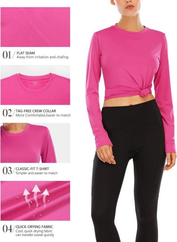 Women's Long Sleeve UPF 50+ UV Sun Protection Shirts Rash Guard Swim T-Shirt/Hoodie Quick Dry for Outdoor Hiking