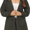 Rain Jacket for Women Waterproof with Hood Active Outdoor Long Rain Coats Packable Raincoat Lightweight Windbreaker