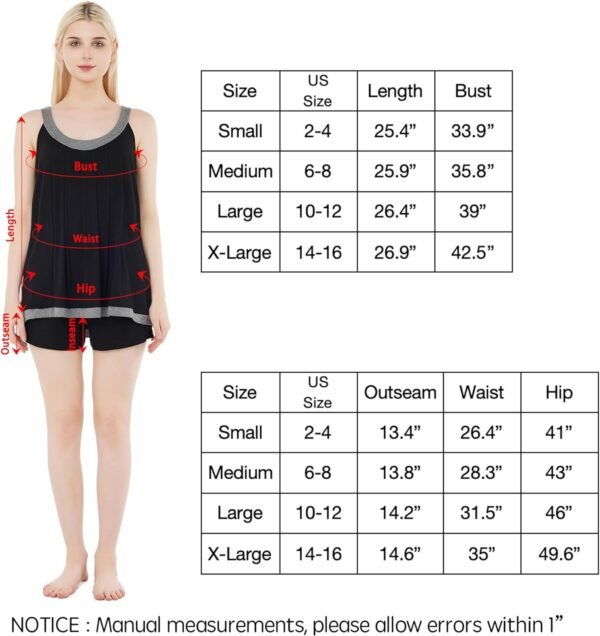 Pajamas-Set Womens-Bamboo Soft-Sleepwear Vest-Shorts - Super Soft Pjs Set