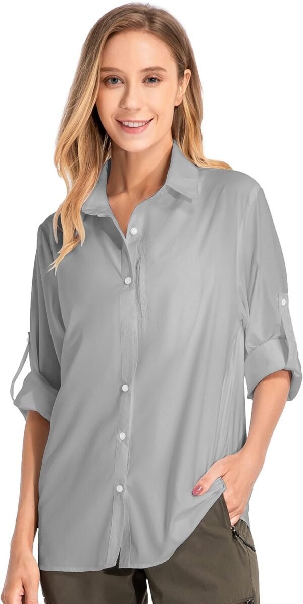 Women's UPF 50 Long Sleeve Sun Protection Shirts Quick Dry Outdoor Fishing Hiking Travel Shirt