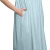 Lace Neckline Cotton Sleepwear For Ladies Womens Round Neck Nightdress