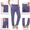 Women's Hiking Pants Quick Dry Lightweight Water Resistant Elastic Waist Cargo Pants with 5pcs Zipper Pockets