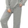 71azW5jJ2RL._AC_SL1500.jpg Women 2 Piece Outfits Tracksuit Casual Zip Up Hoodie Sweatsuits Jogging Long Pant Set