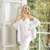 Womens Silk Satin Pajama Sets,Zebra Strips Comfy Robe and Pants Women Pajamas,Silky Camisole Woman Pjs Set 3 Pieces