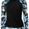 Women 2 Piece Rash Guard Long Sleeve Swimsuits Swim Shirt with Shorts Set Sun Protection UPF 50+ Surf Bathing Suits