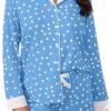 Button Down Pajamas Sets Women Two-Piece Satin Silk Pjs Sets Loungewear Long Sleeve Sleepwear Shorts Nightwear Sets
