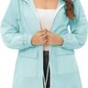 Rain Jacket for Women Waterproof with Hood Active Outdoor Long Rain Coats Packable Raincoat Lightweight Windbreaker