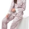 Women's Silky Satin Pajamas Set Long sleeve and Pants Sleepwear Soft and Comfy Button Down Loungewear Relaxed Fit