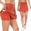Tennis Skirts for Women Athletic Golf Skorts Workout Running Skirt Sports Activewear with Shorts Pocket 2 Pack