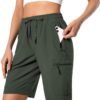 Women's Lightweight Hiking Cargo Shorts Quick Dry Athletic Shorts for Camping Travel Golf with Zipper Pockets Water Resistant