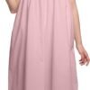 Lace Neckline Cotton Sleepwear For Ladies Womens Round Neck Nightdress