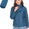 Packable Rain Jacket Women Lightweight Waterproof Raincoat for Women with Hood Windbreaker for Outdoor Travel Hiking