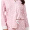 Button Down Pajamas Sets Women Two-Piece Satin Silk Pjs Sets Loungewear Long Sleeve Sleepwear Shorts Nightwear Sets