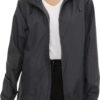 Women's Rain Jacket Lightweight Waterproof Rain Coat with Hooded Windproof Adjustable Windbreaker