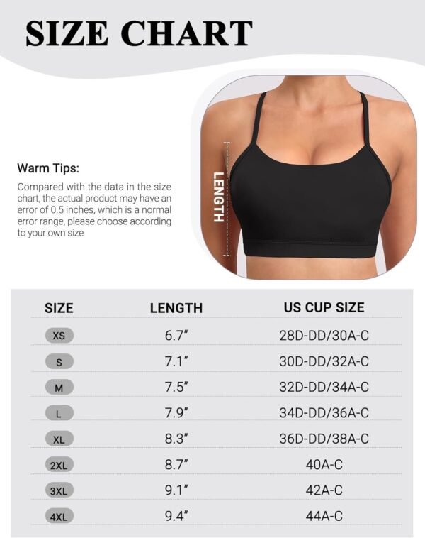 Spaghetti Strap Padded Sports Bras for Women - Y Back Yoga Workout Tops (3 Pack)