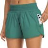 Athletic Shorts for Women with Pockets High Waist Running Workout Shorts Gym Yoga White Summer Shorts