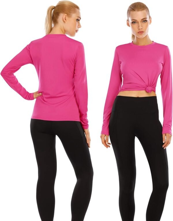 Women's Long Sleeve UPF 50+ UV Sun Protection Shirts Rash Guard Swim T-Shirt/Hoodie Quick Dry for Outdoor Hiking
