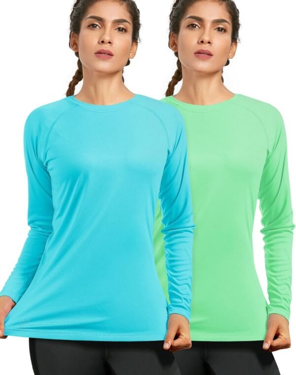 Women's Long Sleeve UPF 50+ UV Sun Protection Shirts Rash Guard Swim T-Shirt/Hoodie Quick Dry for Outdoor Hiking