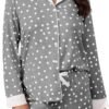 Button Down Pajamas Sets Women Two-Piece Satin Silk Pjs Sets Loungewear Long Sleeve Sleepwear Shorts Nightwear Sets