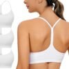Spaghetti Strap Padded Sports Bras for Women - Y Back Yoga Workout Tops (3 Pack)