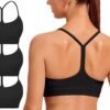 Spaghetti Strap Padded Sports Bras for Women - Y Back Yoga Workout Tops (3 Pack)