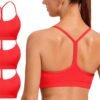 Spaghetti Strap Padded Sports Bras for Women - Y Back Yoga Workout Tops (3 Pack)